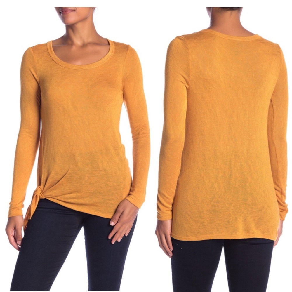 BOBEAU Tie Front Long Sleeved Top (A021)
